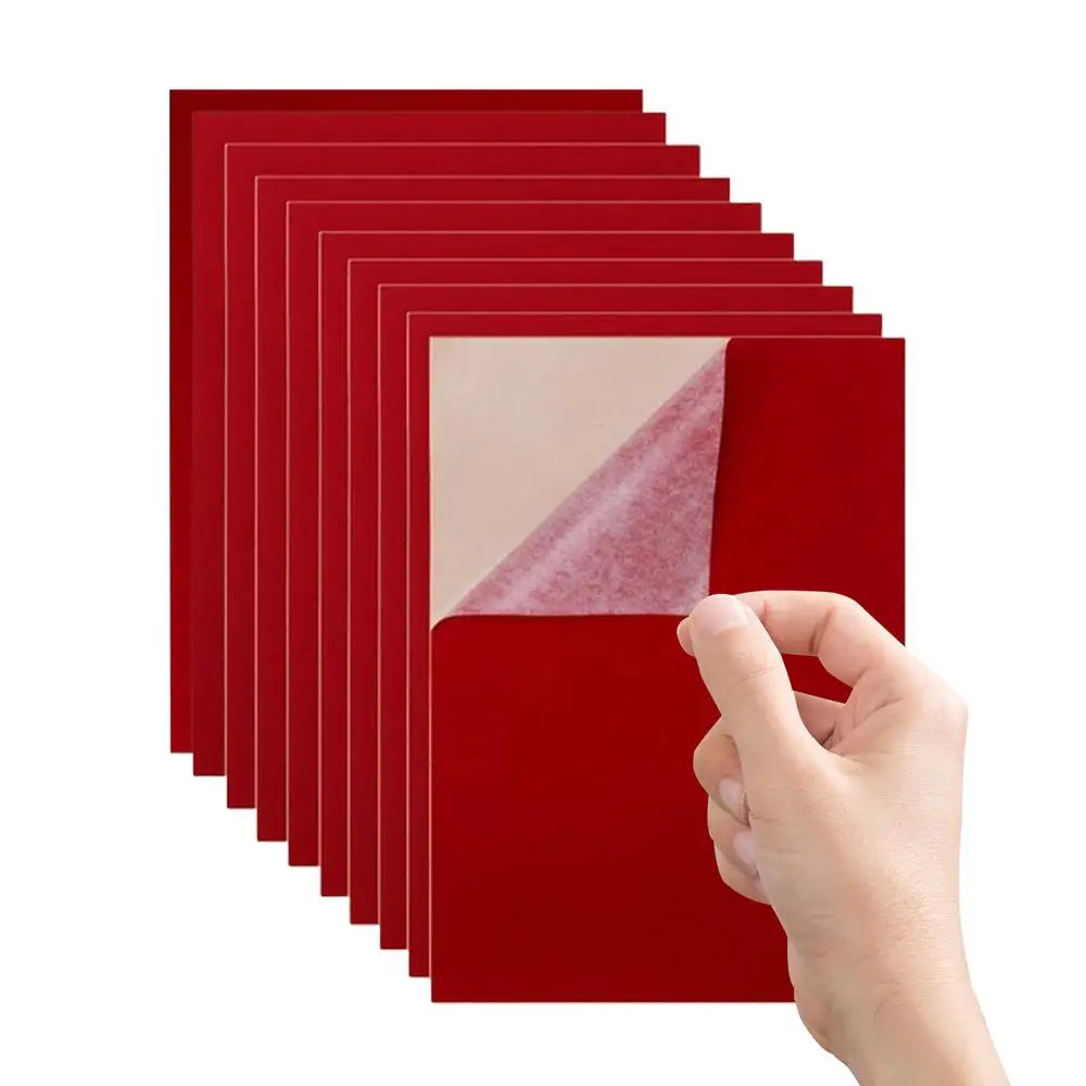 Self Adhesive Felt Sheets 10pcs Solid Color Sticky Felt in A4 Size Peel and Stick Felt Sheets Soft Felt Fabric Sheets Stick Qme Red China Mainland