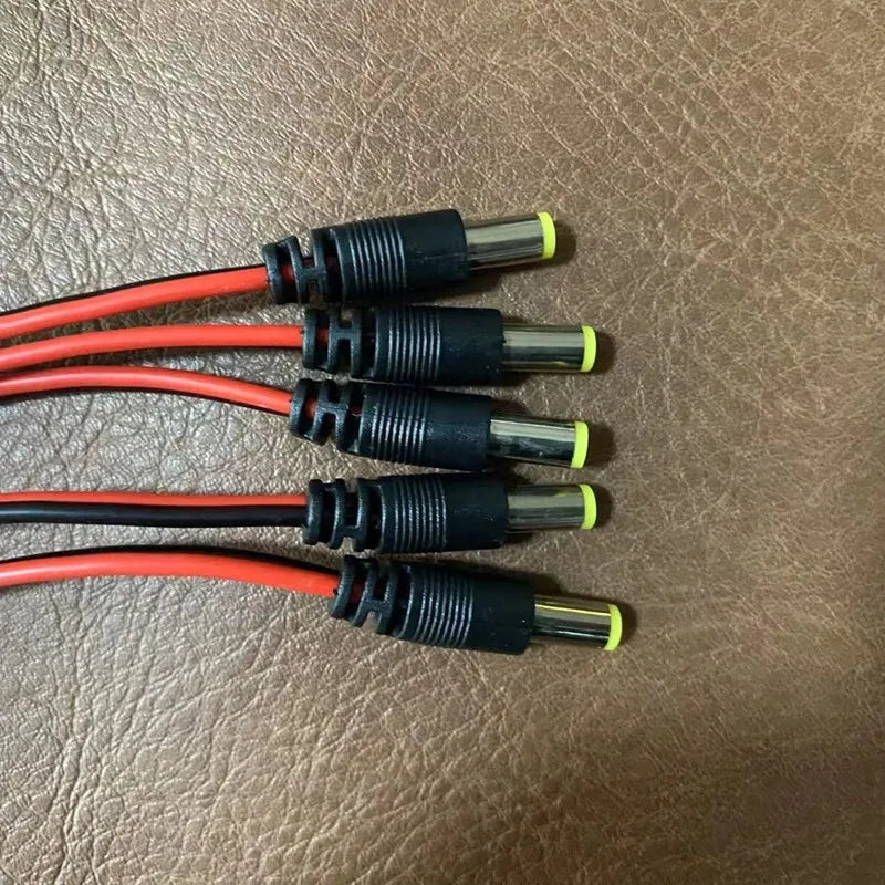 50pcs DC Power Cable 5.5*2.1mm Red Black Male Female Pure Copper for Security Camera Power Connection Qme