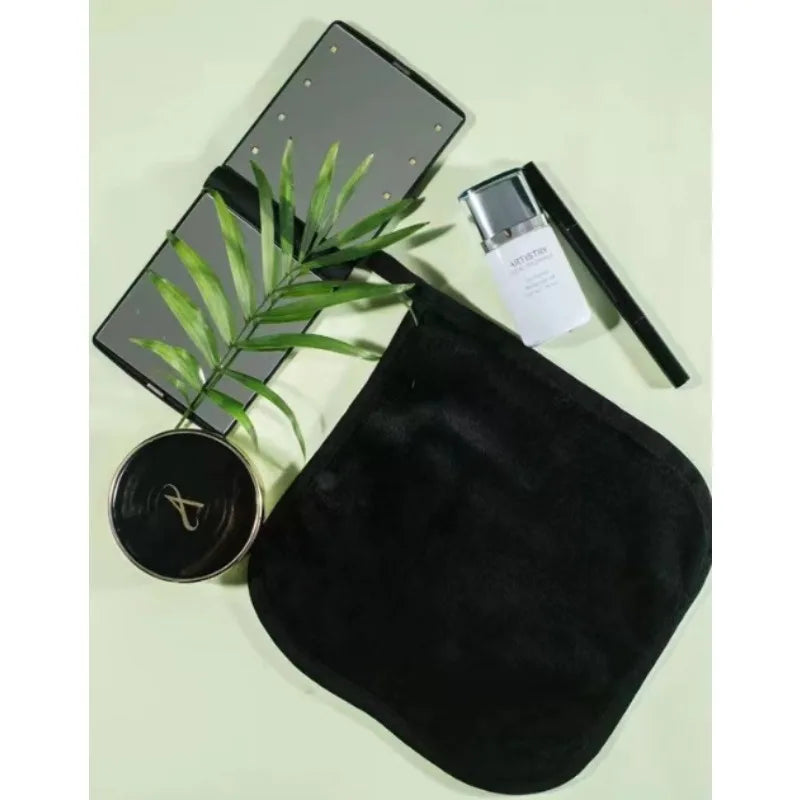 Makeup Remover Pads Reusable Cotton Eraser Microfiber Facial Towel Qme black