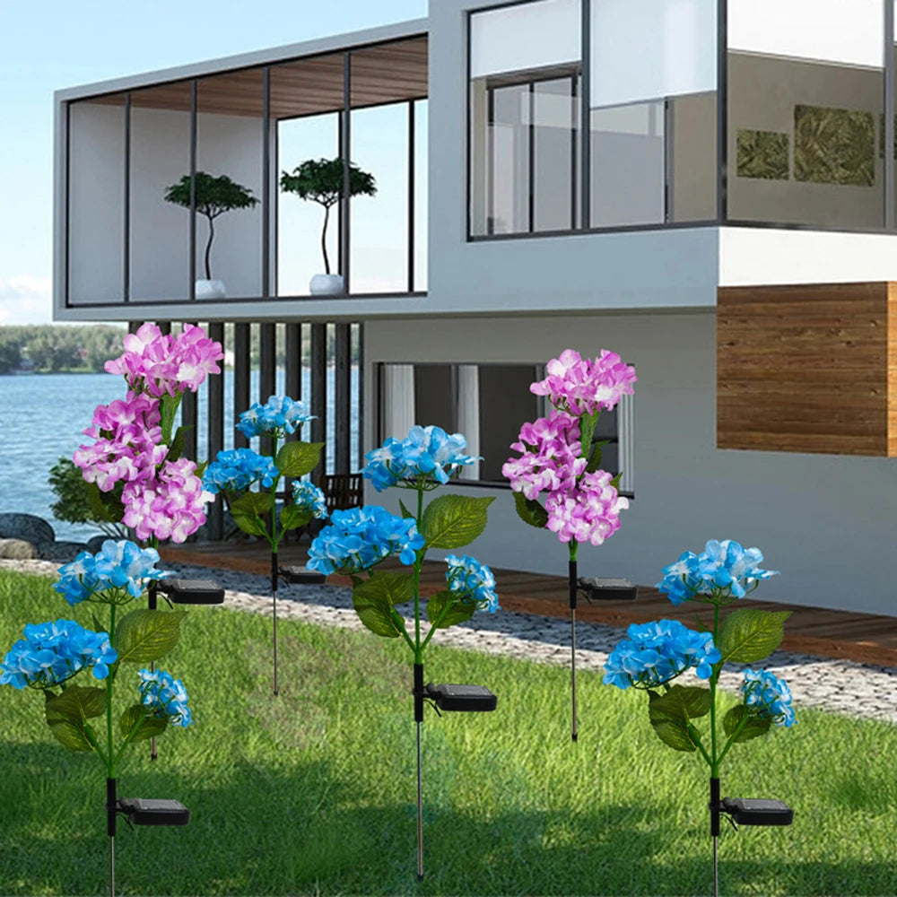 Garden Solar-Powered Hydrangea Lanterns, Outdoor Landscape Lanterns, Garden Lanterns, Solar-Powered Lawn Lanterns, Rose Lanterns Qme