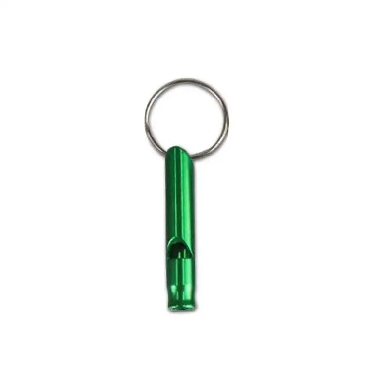 1 Small Multifunctional Aluminum Emergency Survival Whistle Keychain Qme Green