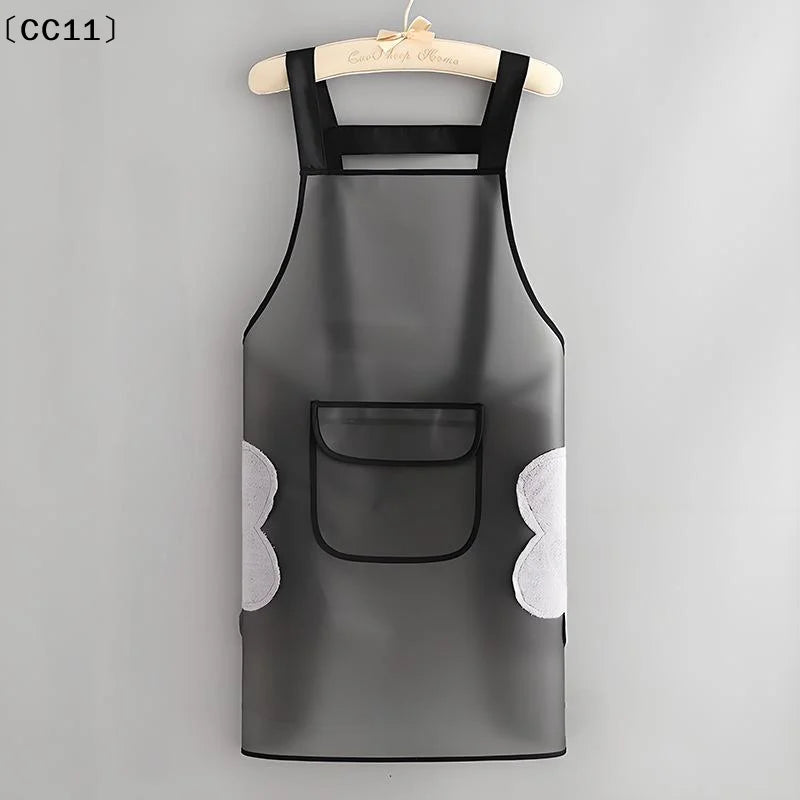 Waterproof Kitchen Apron Household TPU Oil Resistant Work Transparent Qme