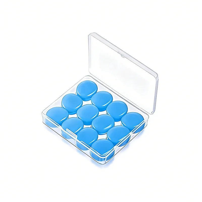 Silicone Sleeping Ear Plugs Noise Reduction Anti Snore Sound Qme SKY BLUE