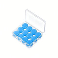 Silicone Sleeping Ear Plugs Noise Reduction Anti Snore Sound Qme SKY BLUE