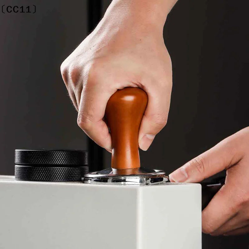 49 51 53 Wood Coffee Tamper Internal Spring Balanced Force Hammer Qme