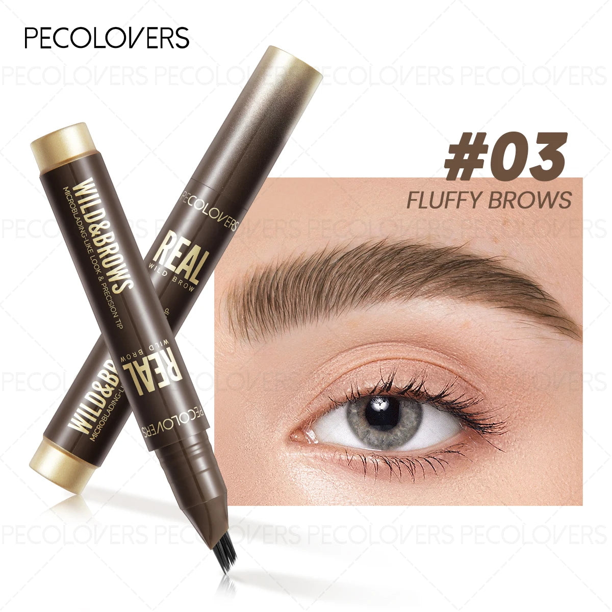 Fluffy Quick-dry Liquid Eyebrow Pen Natural Wild Look Brows Precise Qme 03