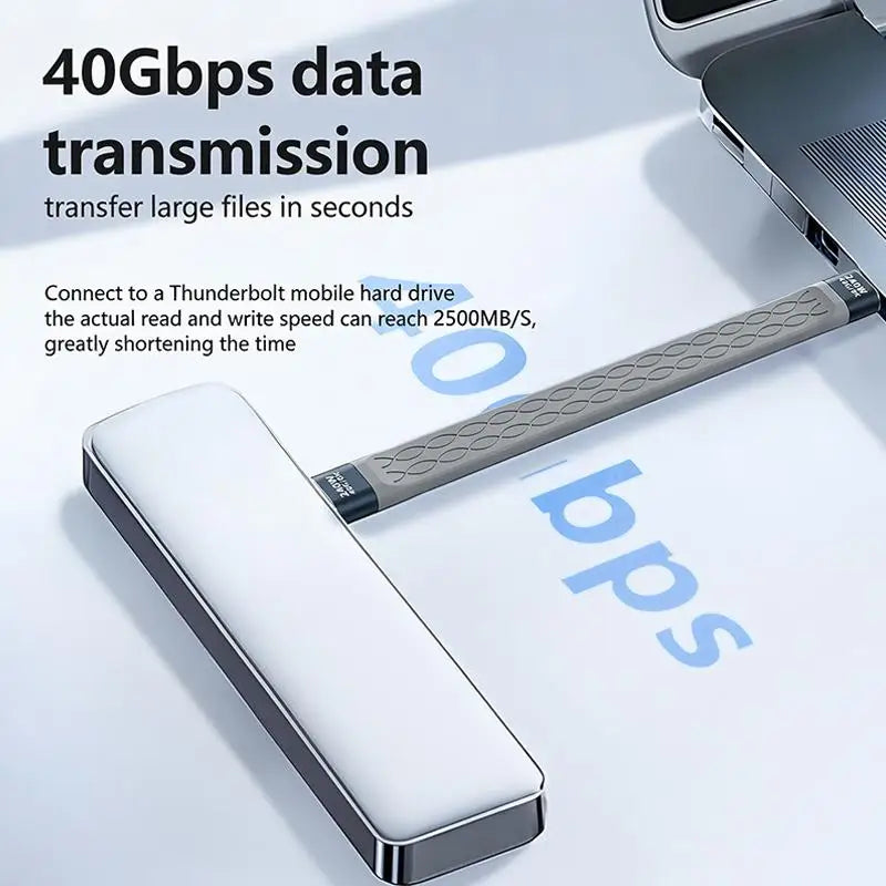 Multifunctional PD240W USB 4 40Gbps FPC Data Cable Type-c Portable Qme