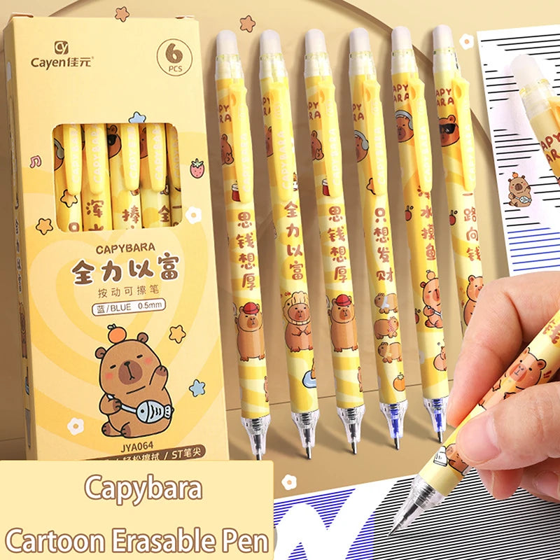 Cute Capybara Panda Gel Pens Erasable Office School Supplies Kawaii Qme