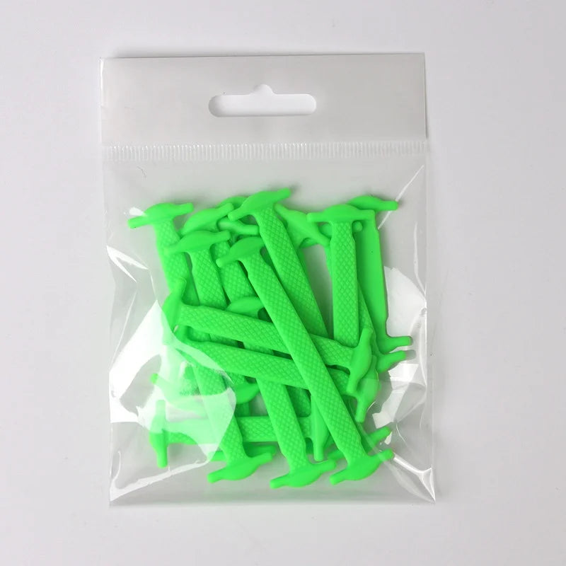Lazy Shoelace Silicone Quick Lace Elastic Women Men No Tie Kids Adult Qme green China Mainland