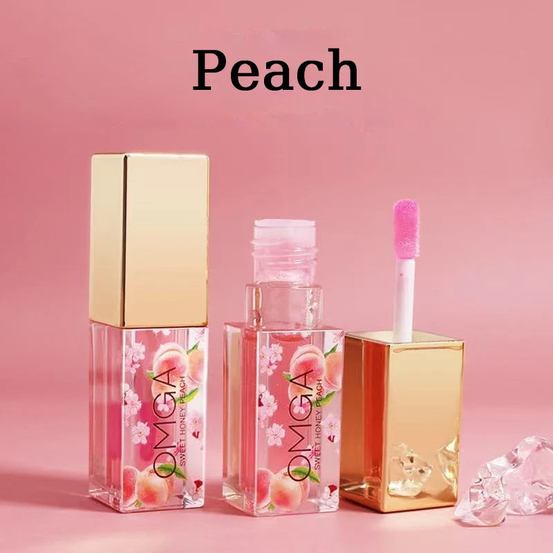 Waterproof Fruity Lip Gloss Deep Moisturizing Long-lasting Makeup Qme Peach