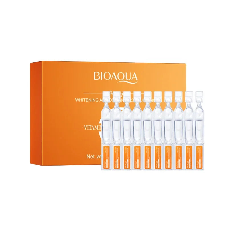 30pcs/box BIOAQUA Retinol Vitamin C Hyaluronic Acid Serum for Face Moisturizing Firming Hydrating Facial Essence Face Skin Care Qme 30mlVitamin C