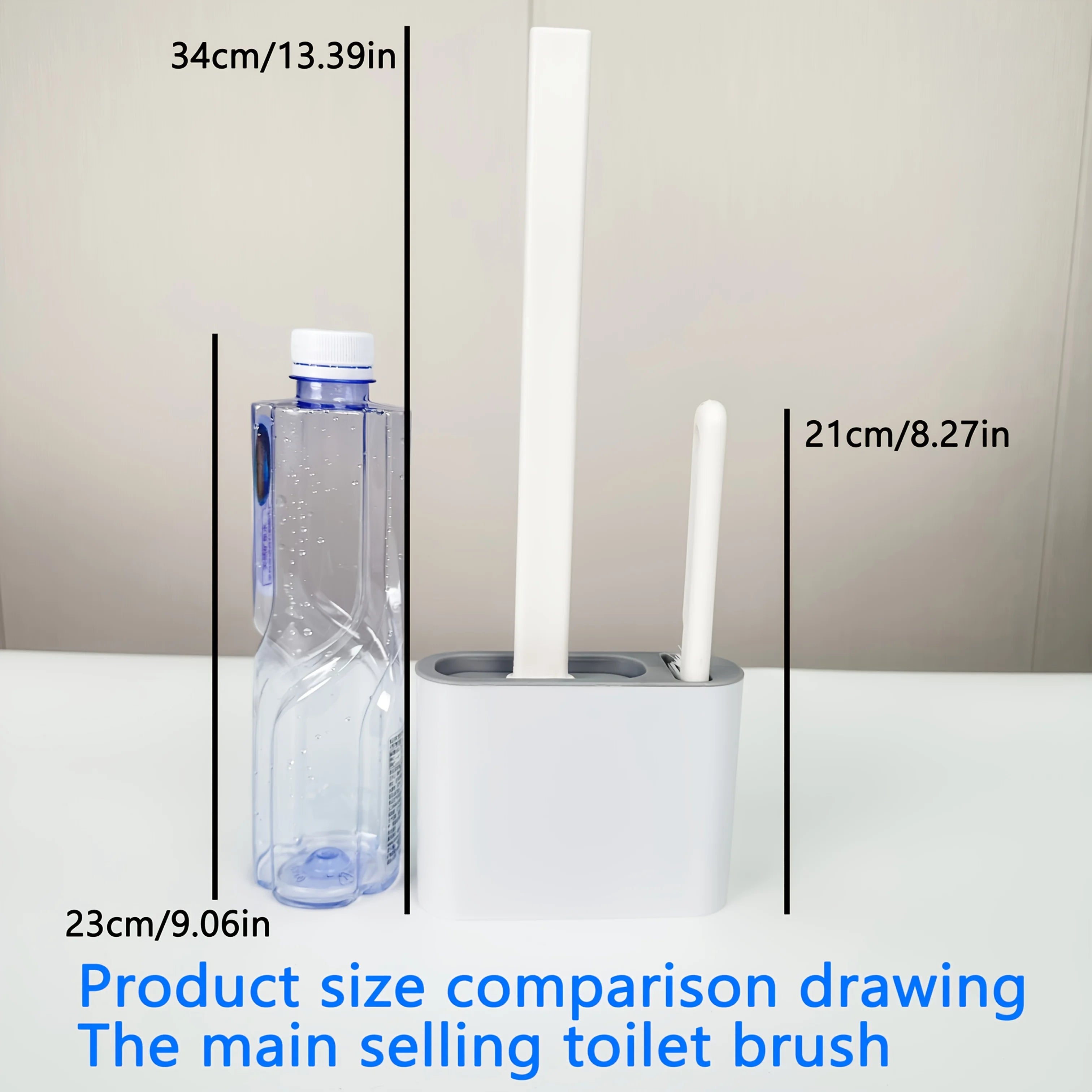 1 Set of 2 Toilet Brushes and 1 Toilet Seat, Wall-mounted Toilet Brush,Silicone Soft Toilet Brush Head, Long-handle Toilet Brush Qme