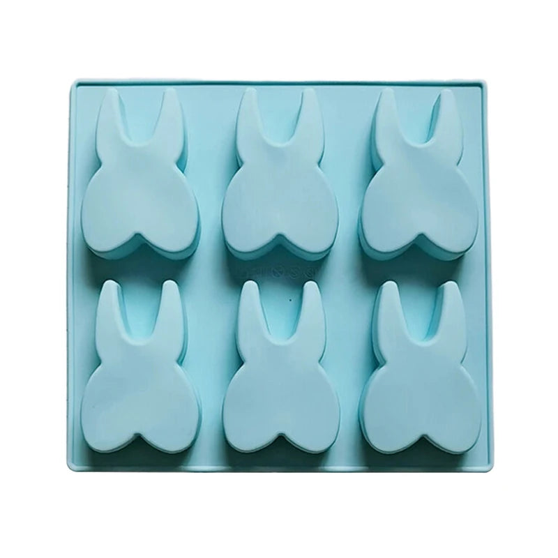 CC11Tooth Shape Silicone Mold 6 Cavity 3D Molar Molds Tray DIY Baking Qme Blue
