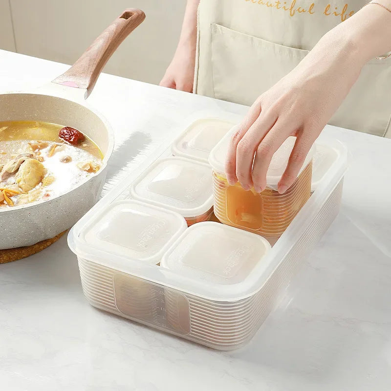 6 Compartment Food Storage Container Lid Refrigerator Fresh-keeping Qme
