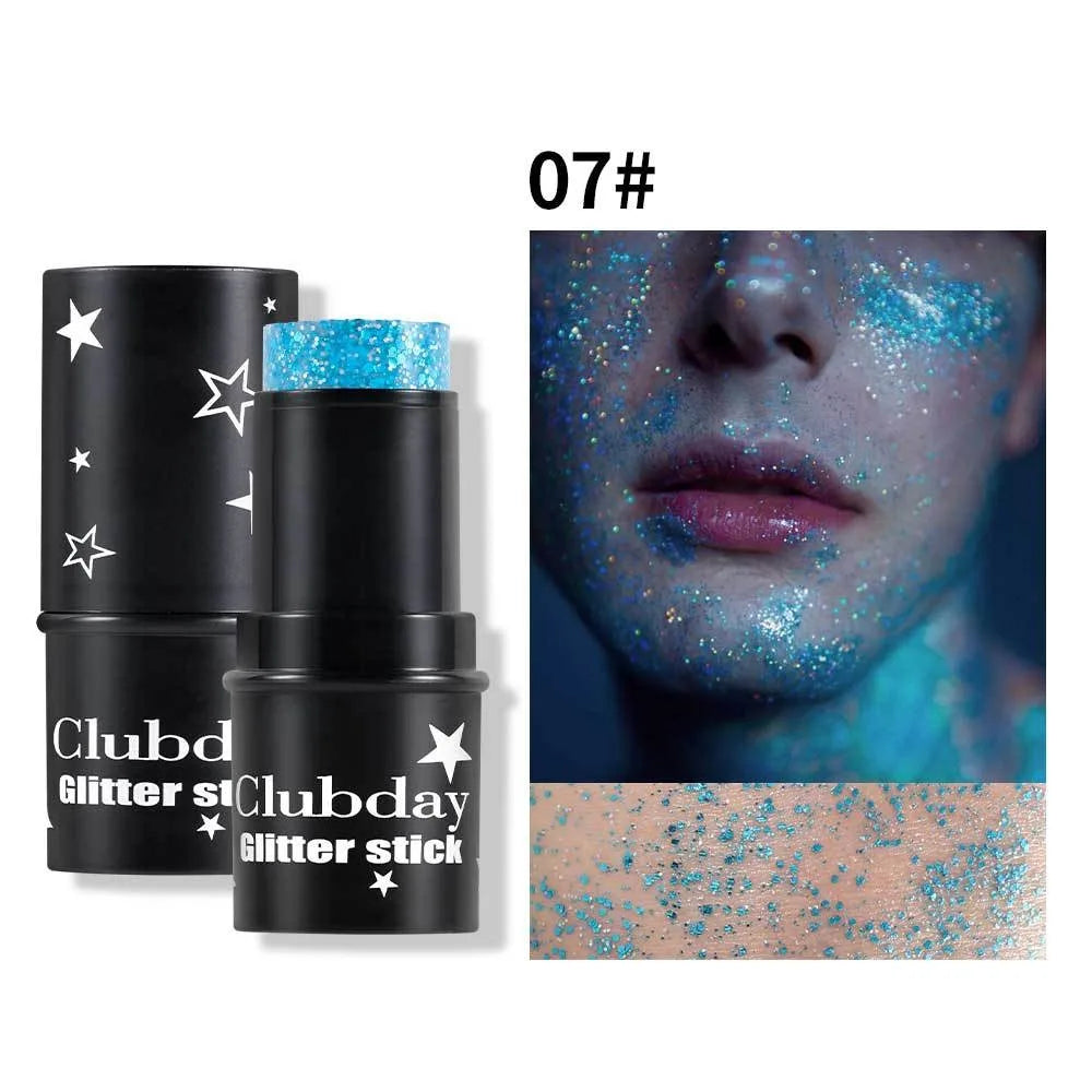 Purple Glitter Sequin Stick Multifunctional Face Lip Hair Body Sequins Eyeshadow Gel Music Festival Stage Makeup Decoration Tool Qme 07
