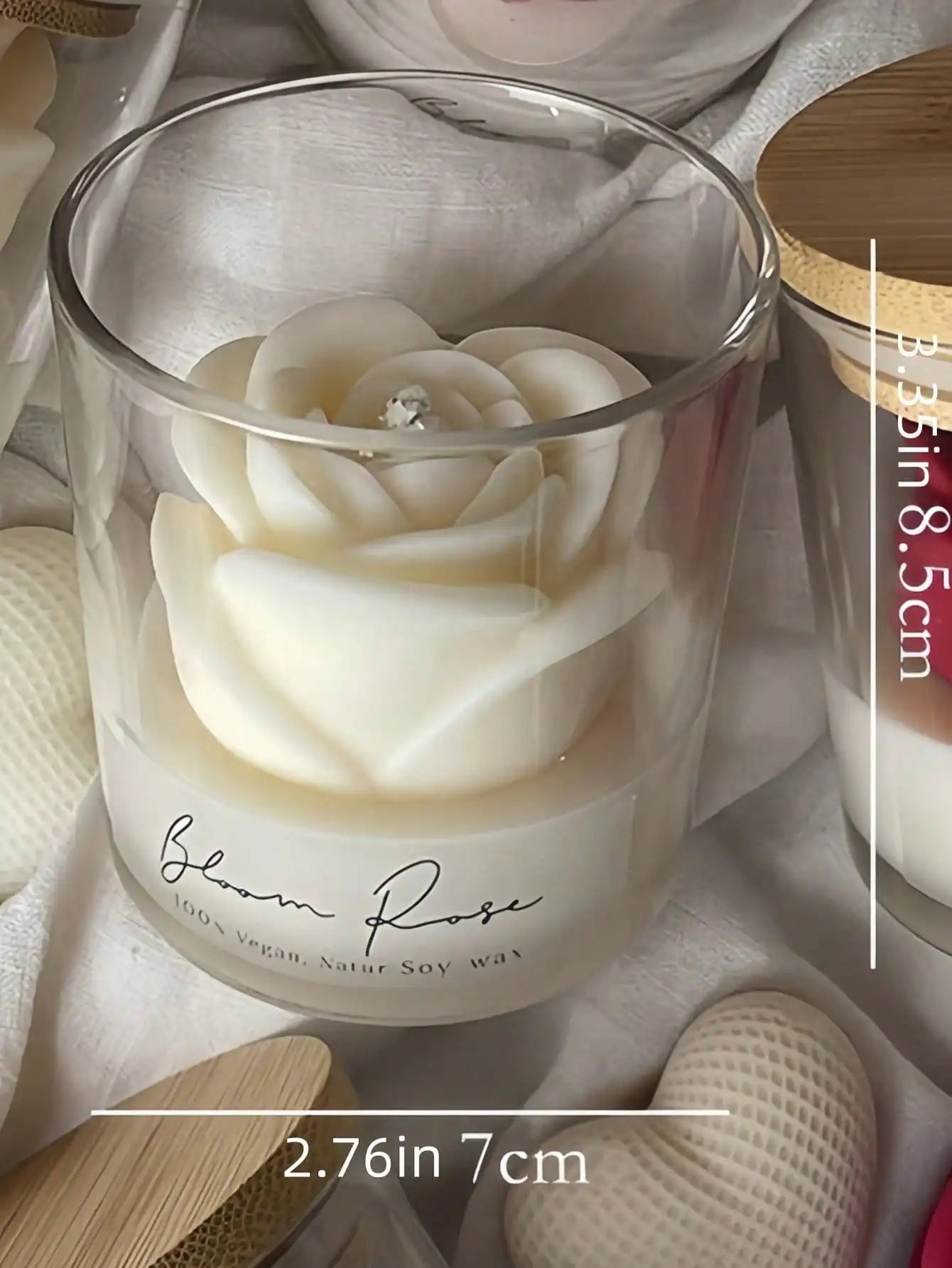 Valentine's Day Best-selling Straight Cup Rose Fragrance Candle Qme