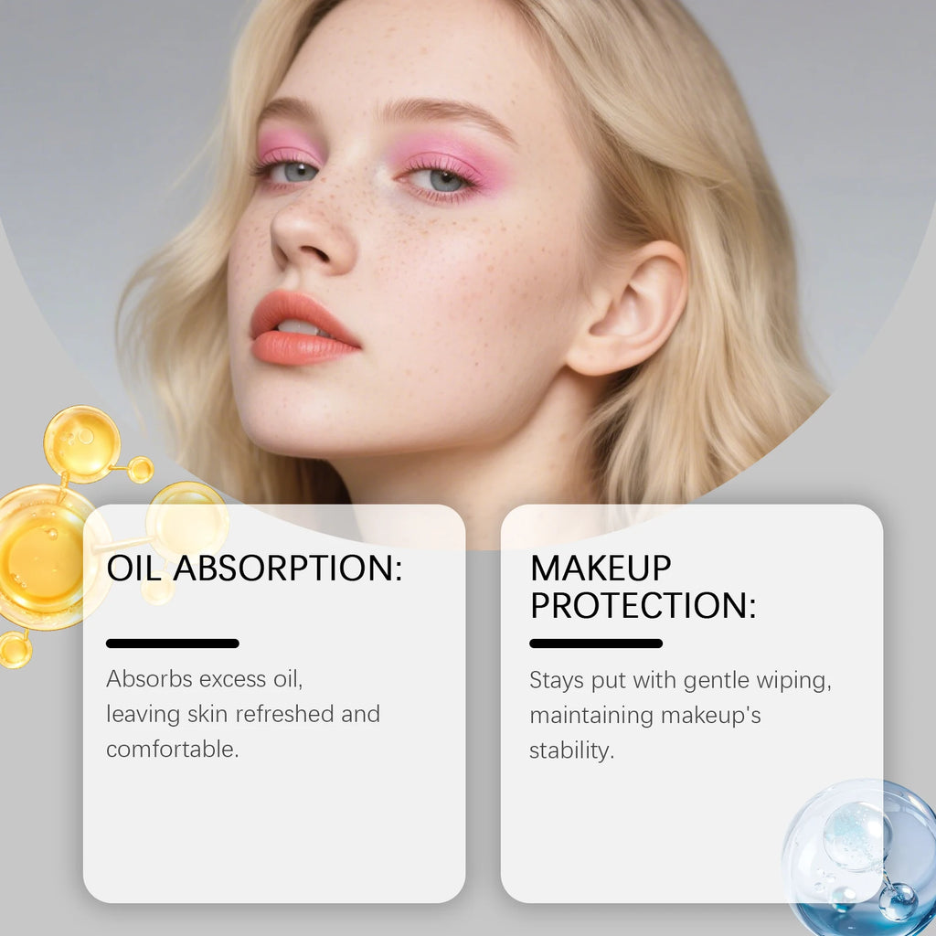 Facial Oil Blotting Paper With Mirror Oil Absorbing Refreshes Skin Makeup Protection Portable for Face Shine Control Daily Use Qme