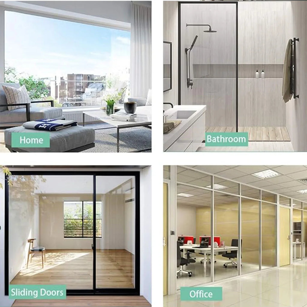 4 Mil Thicness Transparent HD Security Anti Theft Window Film Shower Room Bathroom Window Door Explosion Proof Tempered Film Qme