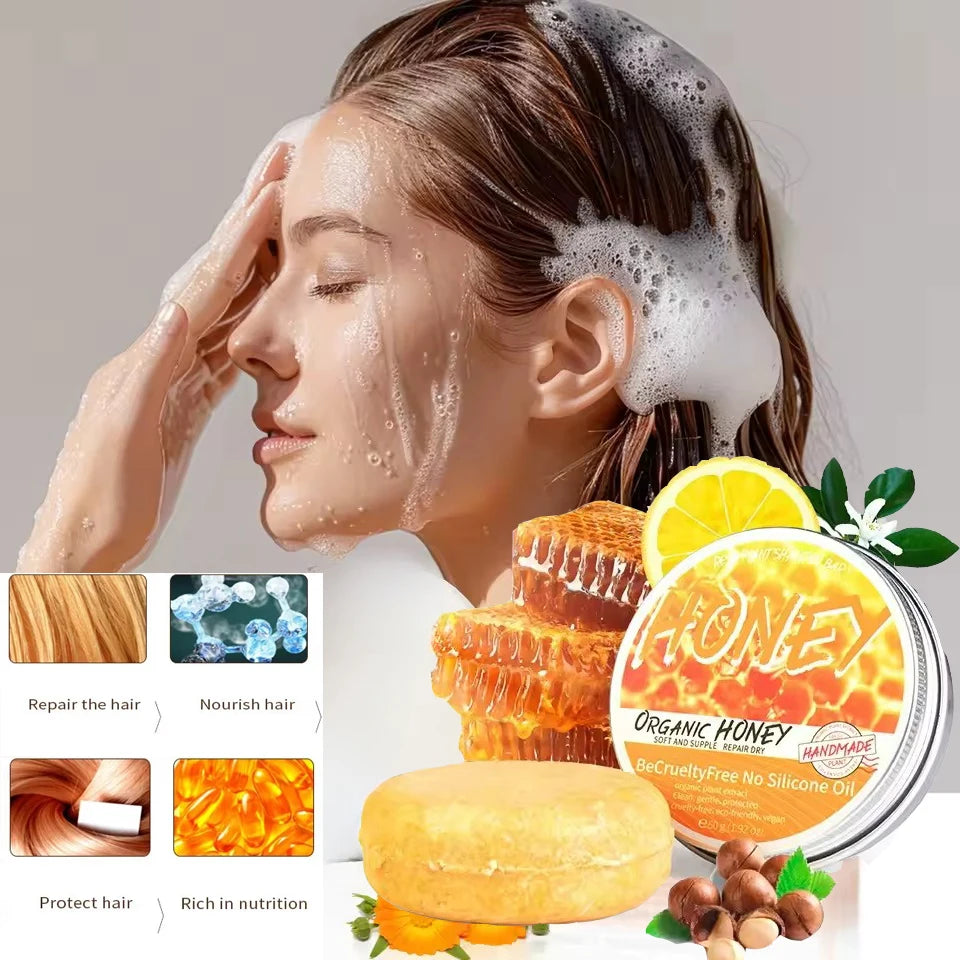 Natural honey shampoo plant essence extract refreshing shampoo soft hair dandruff and oil removal Qme