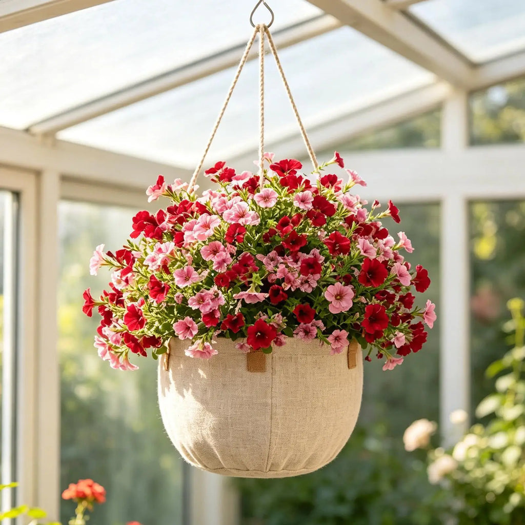 Fake Petunias 18 Inch Realistic with Ground Stake Porch Decor Petunias Faux Flowers Outdoor Decor for Yard Porch Lawn Pathway Qme