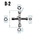 4-in-1 Cross Switch Square Key Wrench Multifunction Repair Hand Tools for Electrical Elevator Control Cabinet Valve Universal Qme D-2