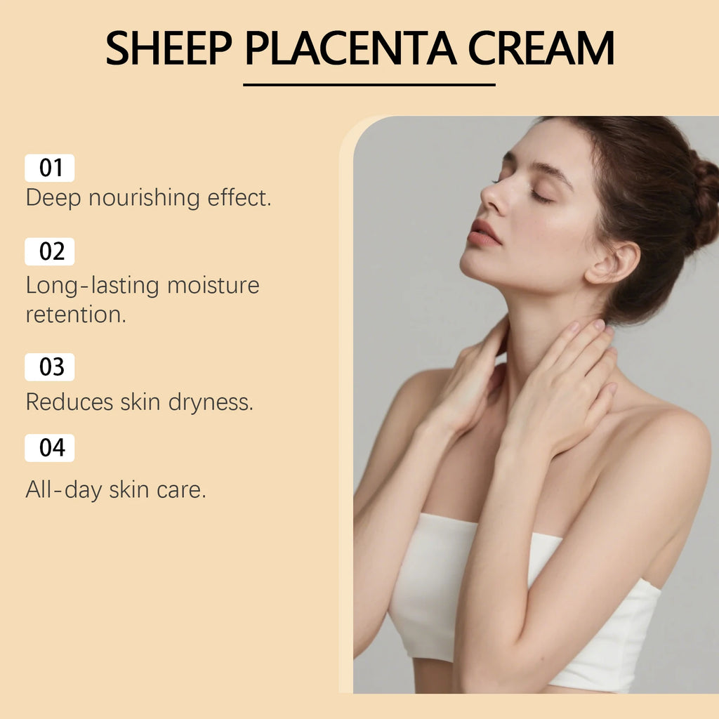 Hydrolyzed Sheep Placenta Cream Firming Lifting Anti-Aging Fade Fine Lines Nourishing Soothing Anti-Wrinkle Facial Cream Skincar Qme
