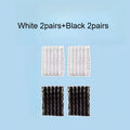 Elastic Lace Sleeve Holders, Anti-Slip Armband Sleeve Clips for Men Women, Shirt Sleeve Ties for Work & Casual Qme White-Black 4pairs