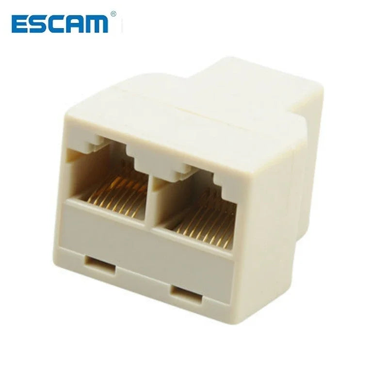 ESCAM 3Pcs 1 To 2 Way LAN Ethernet Network Cable RJ45 Female Splitter Connector Adapter Qme 50pcs