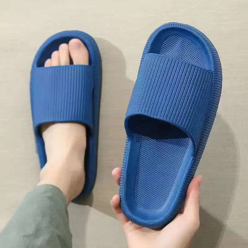 Summer Slippers For Men Women Soft Slippers Indoor Home Slides Cloud Slipper Men Flat Sandals Beach Shoes Man Male Flip Flops Qme