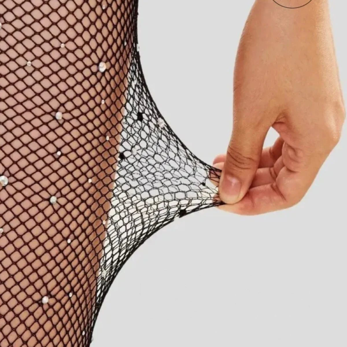 Fashion Black Hollow-out Goth Fishnets Pantyhose Faux Thigh Tights Qme