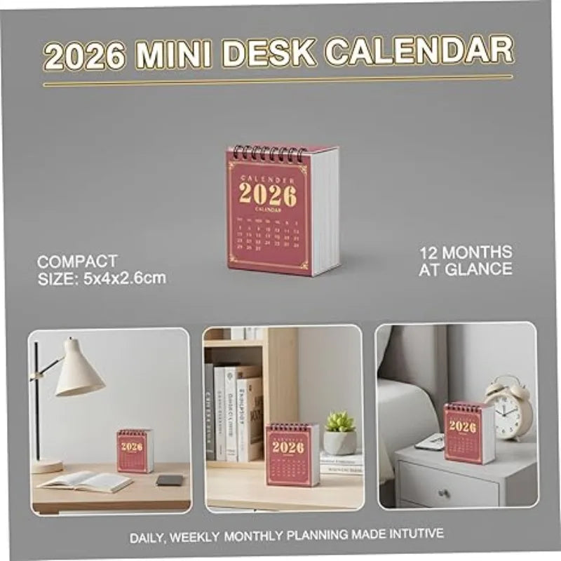 2026 Mini Desk Calendar Small Tear-off Office Student Planner Qme