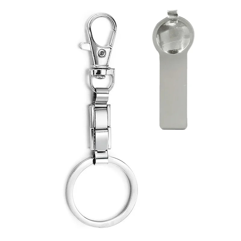 Personalized DIY Making Italian Link Charm Bead Key Chain Creative Decoration Removable Accessories Creative Gifts Silver Color Qme Style 2