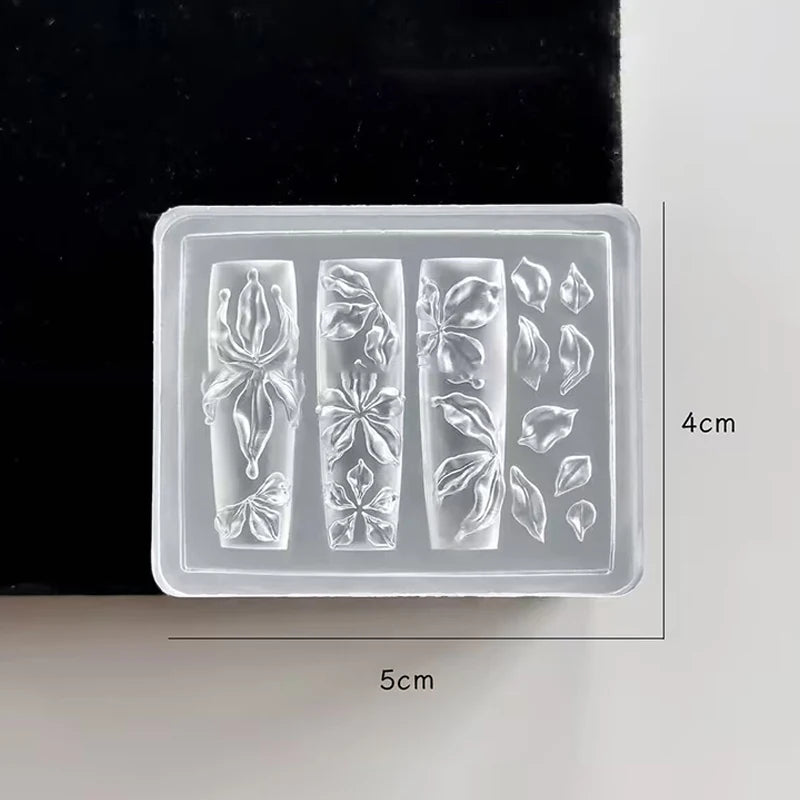 3D Ice Crystal Flower Silicone Nail Art Mold DIY Acrylic Manicure Qme