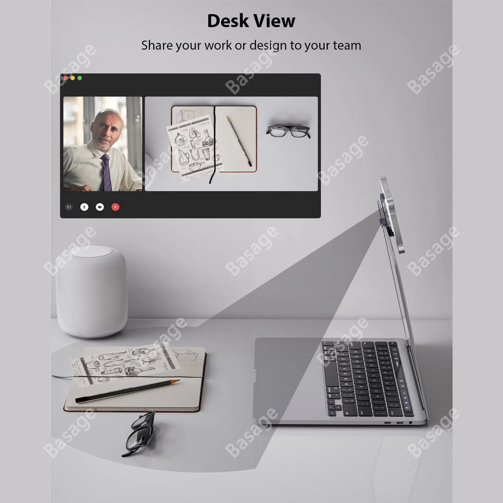 Continuity Camera Mount for MacBook Laptops/iPhone 12, 13 &14, Compatible with Magsafe, iPhone Webcam Mount, Desk View Avaliable Qme