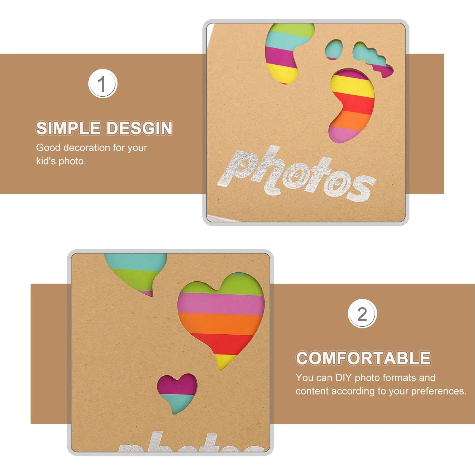Young Kids Photo Book Heart Pattern Collectible Keepsake Memory Qme
