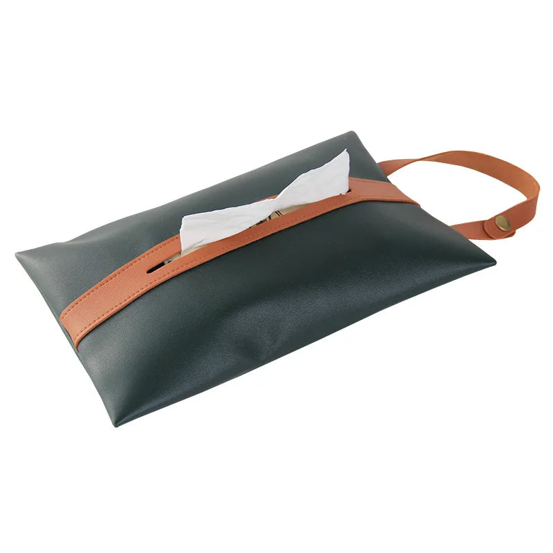Simple Matching Tissue Bag Car Box Pumping Hanging Decorative Cover Qme green