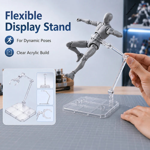 1/3/5/10Pcs Transparent Acrylic Action Figure Stand Detachable Display Base For Toy Doll Desktop Collection Shelf Accessories Qme