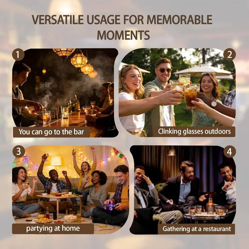 280ml Rotating Whiskey Glass Crystal Rum Glass Cocktail Party Drinking Gift Creative Crystal Premium Beer Glass Qme