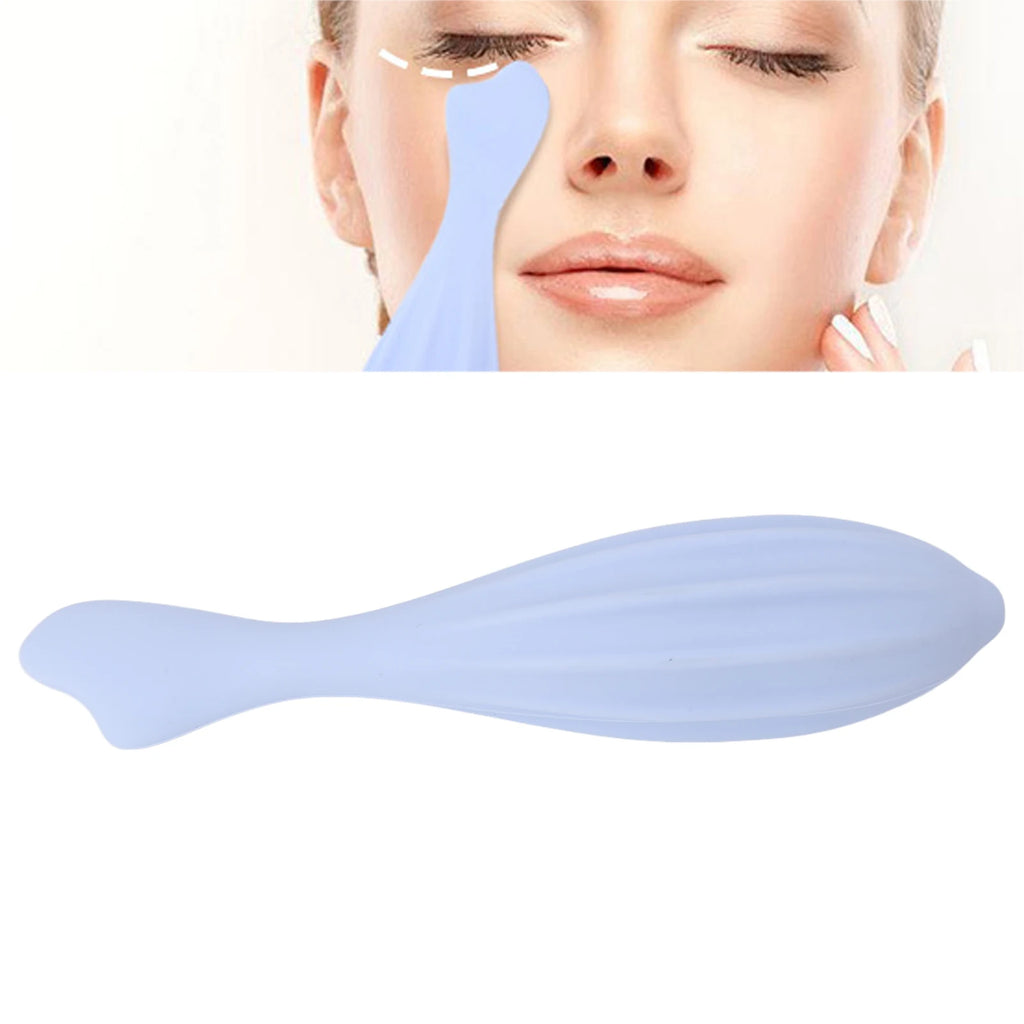 Face Massage Face Roller Promote Circulation Silicone Handheld Facial Massager for Face Eyes Blue Silicone Facial Massage Roller Qme