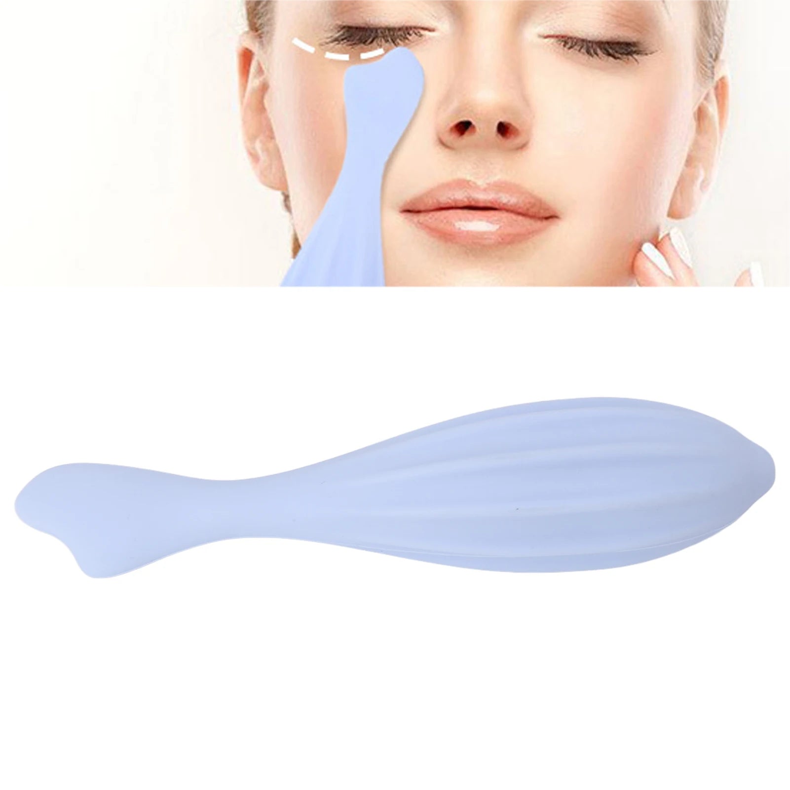 Face Massage Face Roller Promote Circulation Silicone Handheld Facial Massager for Face Eyes Blue Silicone Facial Massage Roller Qme