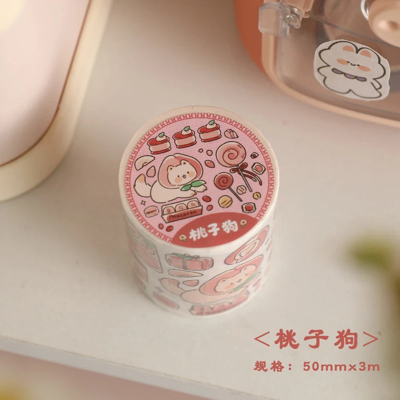 3m/Roll Cartoon Graffiti Life scene Making Tape School Scrapbooking Stickers DIY Aesthetic Decor Handbook Japanese Stationery Qme J 50mmx3m