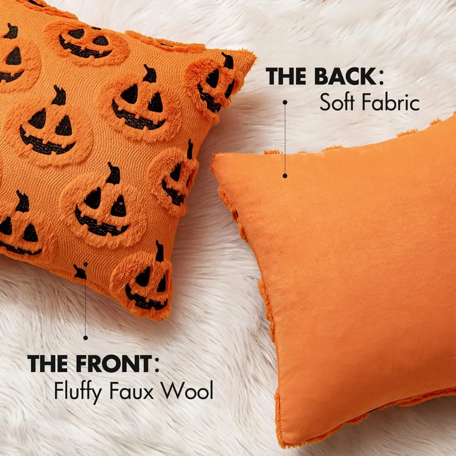 Halloween Pillow Covers 45x45 Decorative Pumpkin Pattern Pillowcase Qme