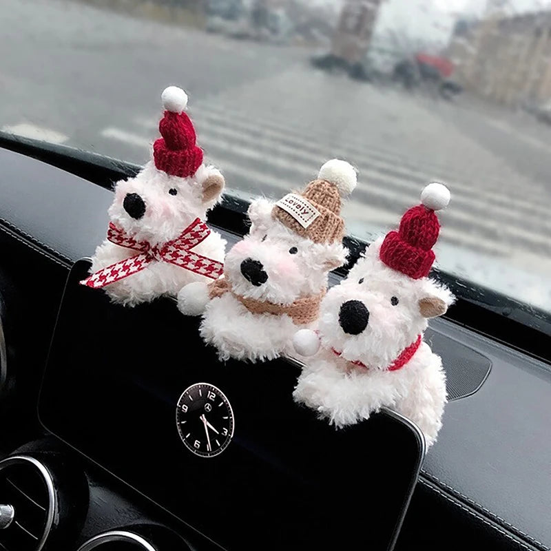 Cute Puppy Car Windshield Wiper Decorations Interior Plush Doll Qme