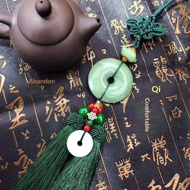 1pc Chinese Luck Car Accessory Rearview Mirror Pendant Suitable For For Asian Culture Decor & Driving Amulet Qme B9