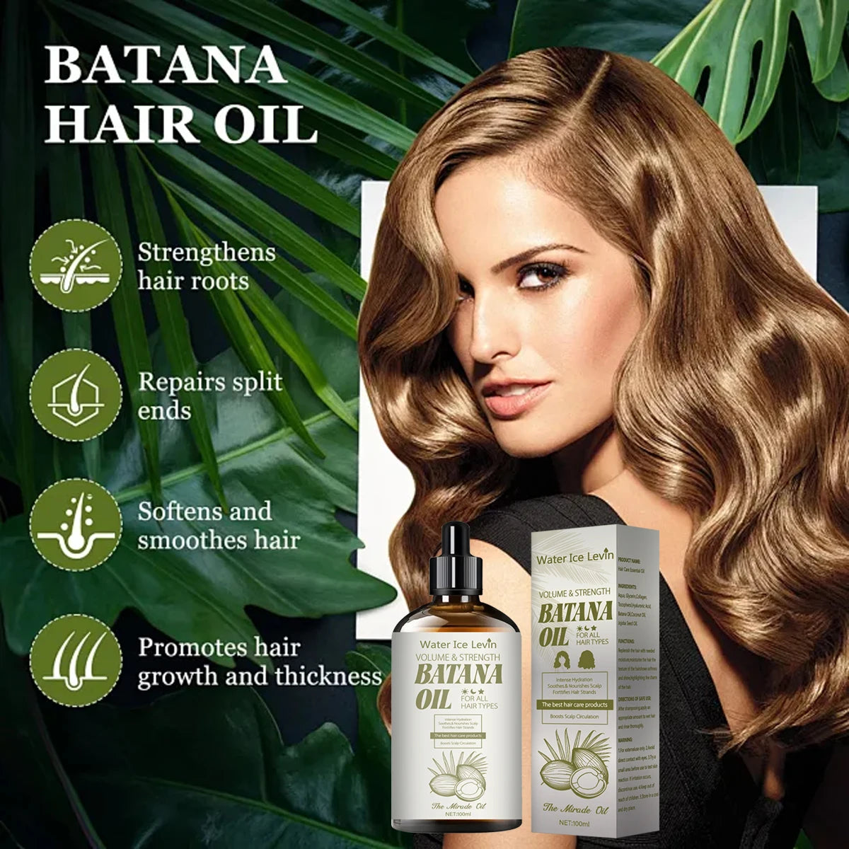 Volumizing Batana Oil Hair Treatment - Strengthening & Moisturizing with Coconut & Jojoba Oils for All Hair Types - Adds Shine Qme
