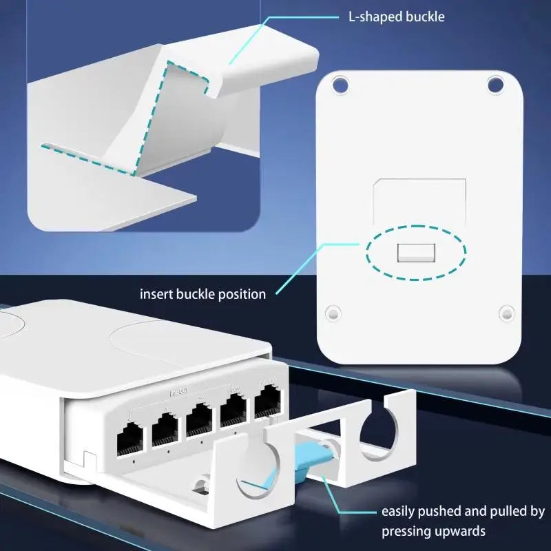 5 Port POE Extender 1000Mbps Gigabit Speed Stable Transmission Qme