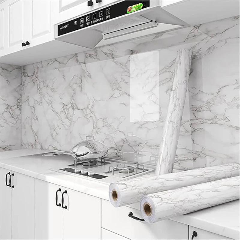 Peel Off Adhesive Tape Wallpaper Sticker 55cm Cooking Bench Kitchen Cabinets Wallpaper Waterproof and Oil Resistant Wall Home Qme 4 55cmX10m