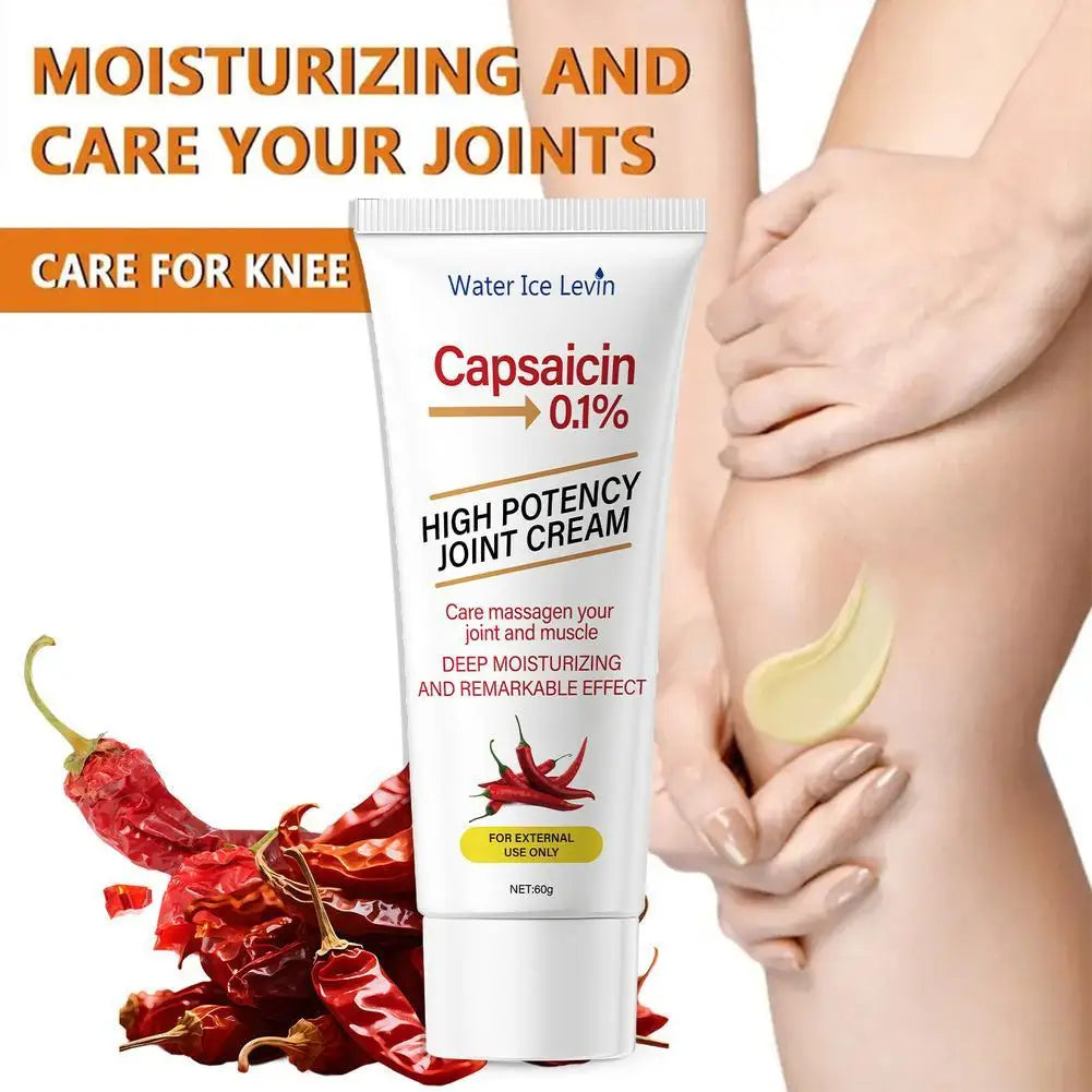 High Potency Capsaicin Joint Care Cream 60g Muscle Soothing Deep Moisturizing Portable Massage Cream For Sports Recovery Office Qme