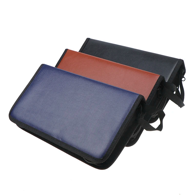 CD Sleeve Wallet Album Hard Box DVD Disc Carry Case Cover 80 PU Qme