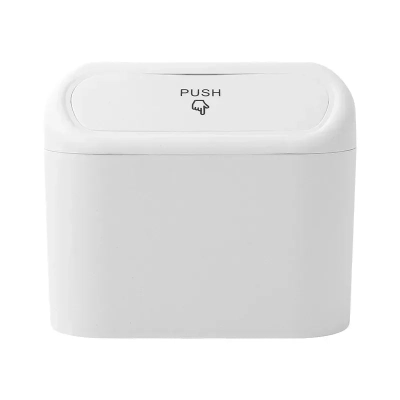 1PC Car Trash Can Seat Back Disposable Bag Mini Automobile With Cover Folding Storage Hanging Storage Box Multifunction Interior Qme White